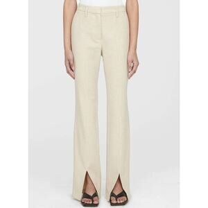 Anine Bing Joelle Trouser in Multi Wool Blend 32 Split Hem